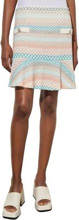 Ming Wang Flounce Miniskirt in White/coral Sand/oceanfront at Nordstrom Rack, Size Xx-Small