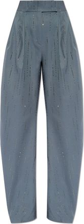 The Attico Gary crystal-embellished trousers - women - Wool - 36 - Blue