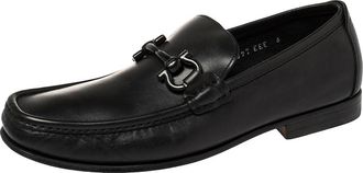 Ferragamo Black Leather Parigi Loafers
