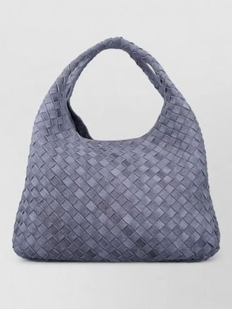 Bottega Veneta large campana suede intrecciato shoulder tote