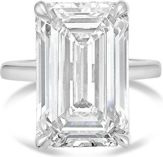 Diana M. Jewels Platinum 10.00 ct lab grown emerald diamond solitaire ring