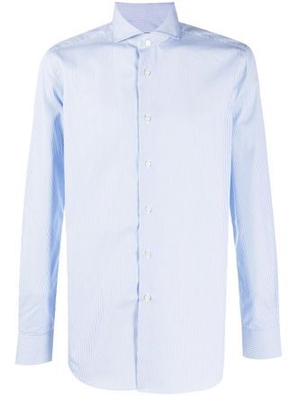 Xacus spread-collar cotton shirt - men - Cotton - 40 - Blue