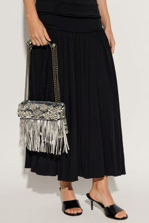 Kurt Geiger Shoulder Bag Kensington Fringe, Womens, Silver