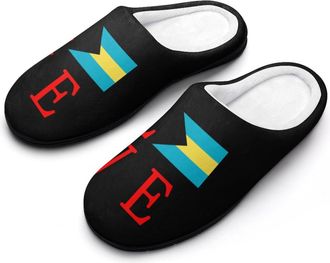 Generic Bahamas Lover Funny Mens Cotton Slippers Shoes Novelty Soft Non-Slip Sole Home Shoe