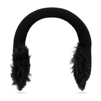 Moncler Wollen oorkappen met logopatch - Dames - Accessoires - Zwart - Maat: ONE Size Wol