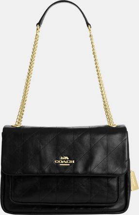 Coach Womens Elodie Crossbody Bag With Quilting - Black Leather - One Size