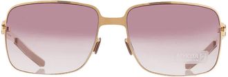 Mykita NO1 SUN-MAJA-GOLD LINE Bordeax Gradient Rectangular Unisex Sunglasses NO1 SUN-MAJA 006 59