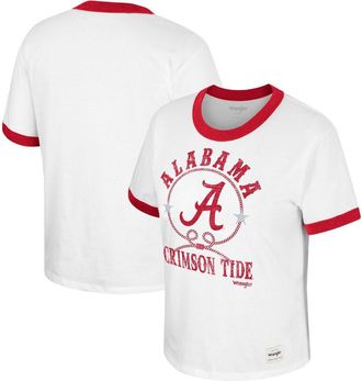 Wrangler Womens Colosseum x Wrangler White Alabama Crimson Tide Freehand Ringer T-Shirt at Nordstrom, Size Medium