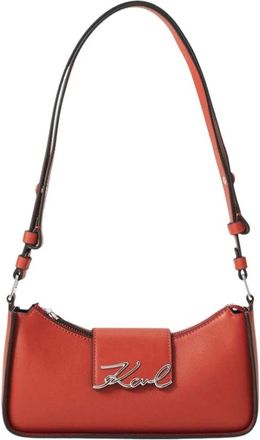 Karl Lagerfeld Crossbodytassen - Dames - Schoudertassen - Rood - ONE Size - Leer - Tassen