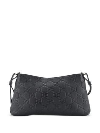 Gucci Emblem Chain Guccissima Leather Medium shoulder bag - Nero
