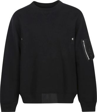sacai Heren, Sweatshirts & Hoodies, Zwart, Maat: M