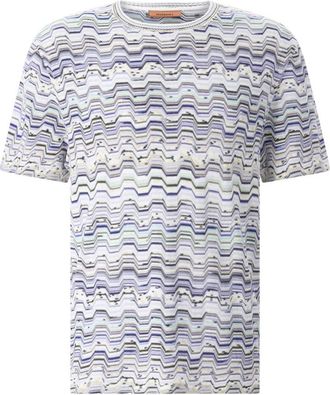 Missoni Gebreide top met ronde hals - Heren - Ronde hals truien - Veelkleurig - M - Katoen - Truien & Vesten