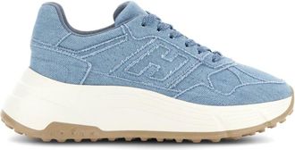 Hogan Clear Blue Denim Lace-Up Trainers - female - Hogan - Sneakers - Blue - 7 UK - Shoes