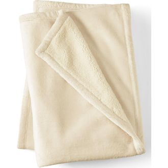 Lands End High Pile Fleece Throw Blanket in Ivory Latte at Nordstrom