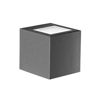 Rossini Illuminazione Silver Applique Led 9w Biemissione Quadrata Ip65 3000k Antracite - Illuminazione Di Design Per Esterni In Alluminio