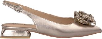 Alma En Pena Platte schoen met bloem - Dames - Ballerinas - Geel - 39 EU - Leer - Schoenen