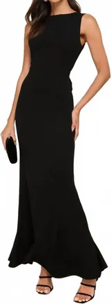 Lulus Womens Exquisite Refinement Bow Ruffled Maxi Dress In Black