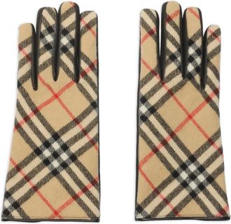 Burberry Geruite handschoenen - Beige