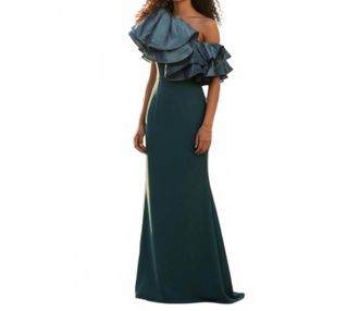 Eliza J One Shoulder Maxi Dress In Teal