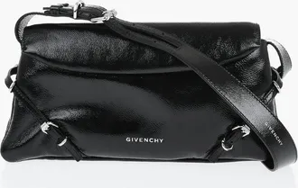Givenchy Laminated Leather Shoulder Bag With Buckle Details Givenchy