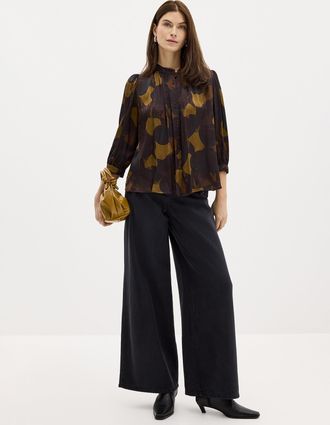 Sessun Womens Black heavyweight fluid jean Fit: Wide leg, high rise