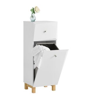 SoBuy Mueble Para Ropa Sucia Amario Para Ba&ntilde;o Con 1 Cesto Y 1 Caj&oacute;n Blanco 34 X 30 X 90 Cm Bzr93-w Sobuy Es