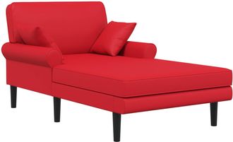 vidaXL Chaise Longue Rojo Cuero Sint&eacute;tico Vidaxl