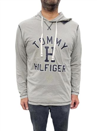 Tommy Hilfiger Long Sleeve Hoodie In Gray Heather