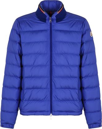 Moncler Brendann Short Down Jacket - Heren - Gewatteerde jassen - Blauw - 2XL - Wol - Jassen