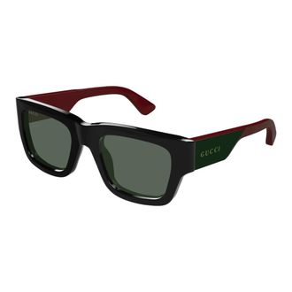 Gucci Rechthoekige Zonnebril - Heren - Zonnebrillen - Zwart - 54 MM - Nylon - Accessoires