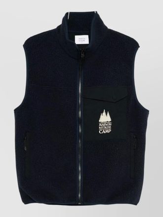 Maison Kitsun&eacute; fleece zip vest high neck pockets