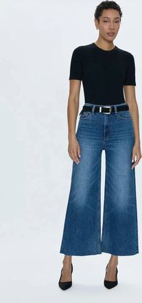 Pistola Denim Lana Crop Wide Leg Jeans In Palladium