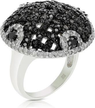 Vir Jewels 2.30 cttw Black and White Diamond Ring.925 Sterling Silver with Rhodium