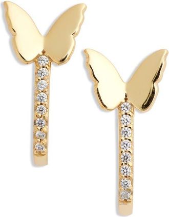 Argento Vivo Butterfly Hoop Earrings in Gold at Nordstrom