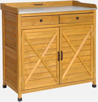 Sweeek Mueble De Almacenaje Y Jardiner&igrave;a De Madera De Abeto