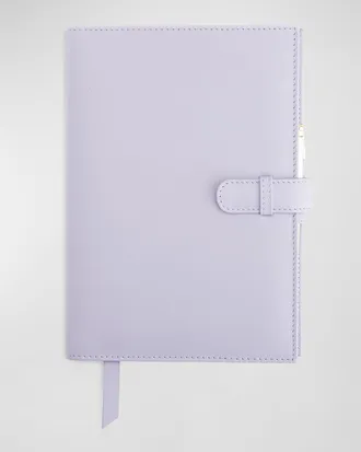 Royce Leather Monogrammed Leather Executive Journal with Rollerball Pen