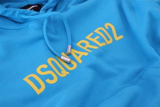 Dsquared2 Blue Logo Print Cotton Hoodie Sweatshirt Womens Sweater (Pre-Owned)