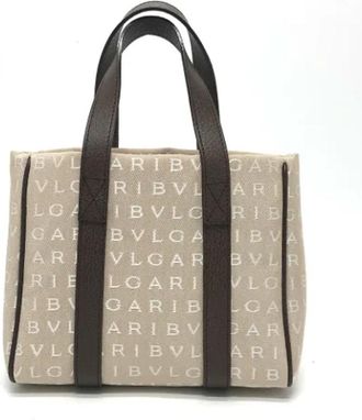 Bulgari Pre-owned Fabric handbags - Dames - Vintage Shopper - Beige - ONE Size - Vintage