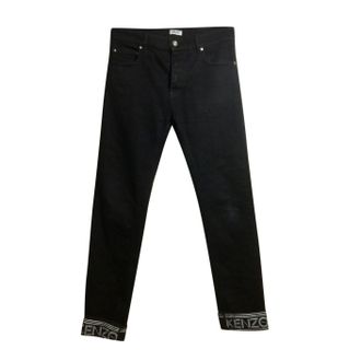 Kenzo Black Logo Cuff High Rise Jeans Size 28/71