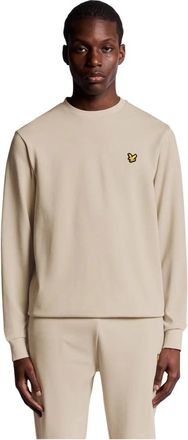 Lyle & Scott Hoodies & sweatvesten, Heren, Beige, M, Middenlaag Crew Neck Fly Fleece