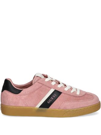 Guess Co logo-print sneakers - women - Rubber/Suede/Cotton - 36 - Pink