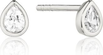 Lily & Roo Silver Mini Teardrop Stud Earrings