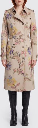 Etro Double-Breasted Floral Print Cotton Trench Coat with Belt