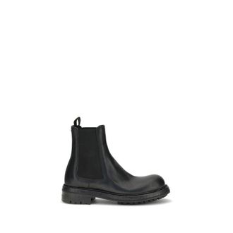 Dolce & Gabbana Black Calf Leather Bos Taurus Chelsea Mens Boots