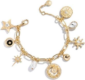 BaubleBar Cressida Celestial Charm Bracelet in Gold/Clear at Nordstrom