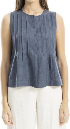 Max Studio Pleated Button-Front Blouse