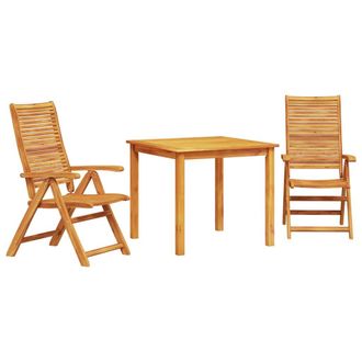 vidaXL Conjunto De Comedor De Jard&iacute;n 3 Pcs Marr&oacute;n Vidaxl