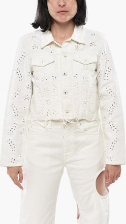 Off-white DENIM Jean Eyelet Cropped Jacket Off-White