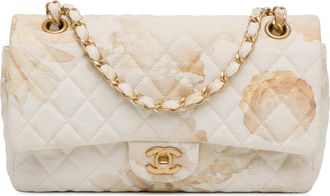 Chanel Pre-owned Womens Classic Flap Shoulder Bag - Ivory Textile - One Size