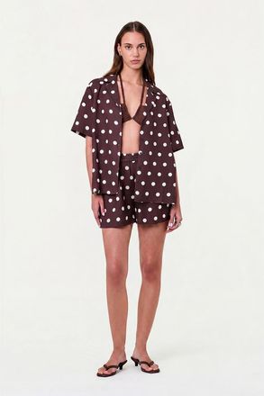 Nicholas Sonora Shirt in Espresso/ivory Polka Dot at Nordstrom, Size X-Small